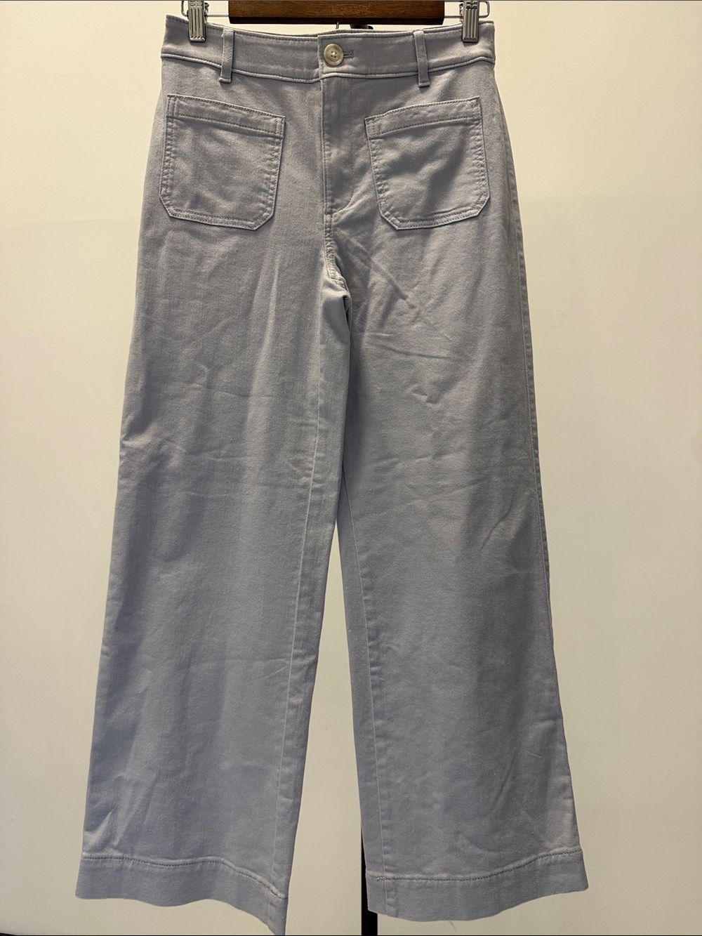 LOFT The Palmer Wide Leg Light Gray Pants |  Size 2P